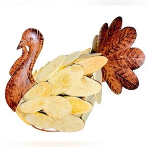 Wood & metal turkey farmhouse Thanksgiving fall autumn table scape centerpiece